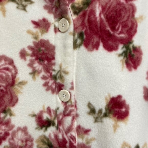 Blair Women's Floral Fleece Jacket - Front Button - Size 2XL - Picture 3 of 10